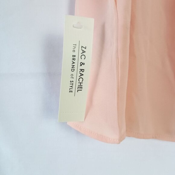 Zac & Rachel Dusty Pink V-Neck Elbow Sleeve Tunic Blouse L NWT - Picture 4 of 7